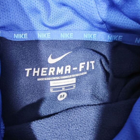 Nike Therma Fit Blue Long Sleeve Hoodie Medium Mens #U - Picture 6 of 6